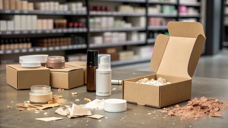 common cosmetic packaging issues like waste and damage