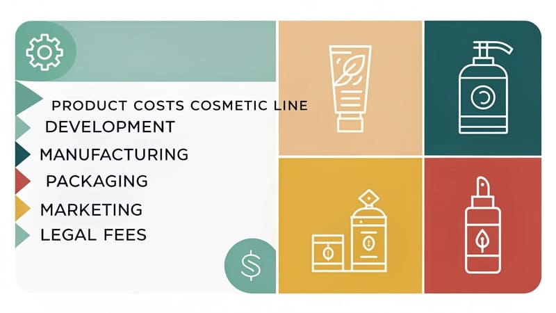 cosmetic line startup cost breakdown infographic