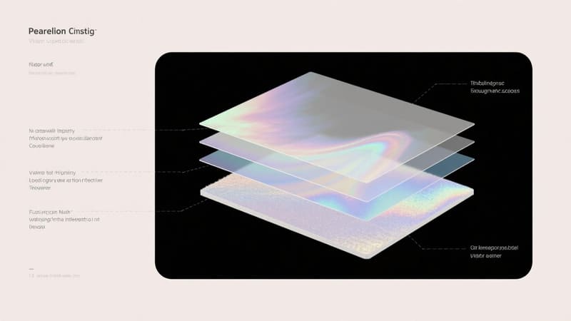 diagram explaining how pearlescent pigments work through light interference