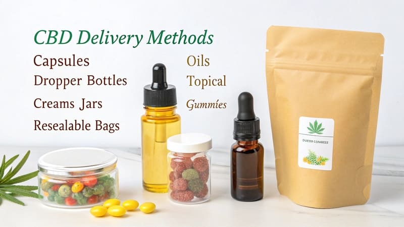 different CBD delivery methods and their packaging