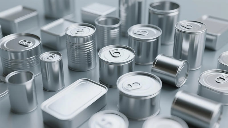 examples of general metal packaging like cans and containers