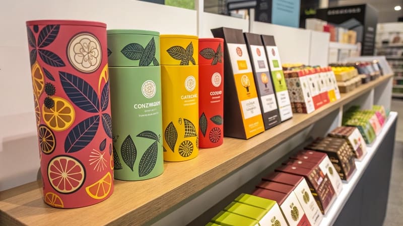 eye-catching packaging design on a shelf