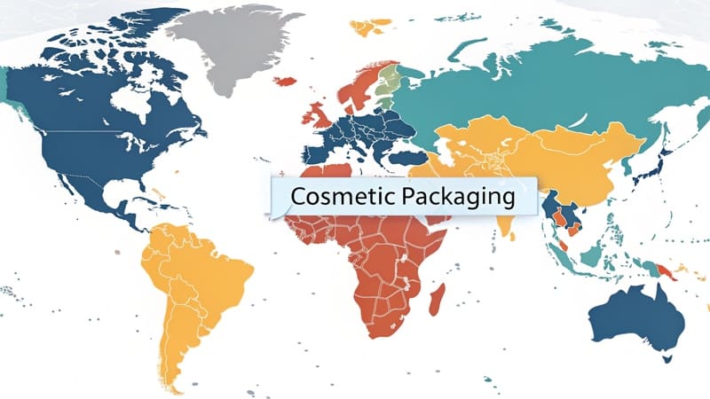 global map highlighting cosmetic packaging import countries