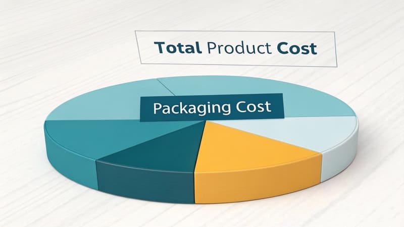 pie chart showing packaging cost as a percentage of product cost