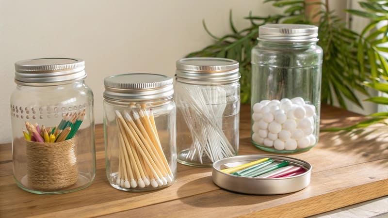 reusing empty cosmetic glass jars