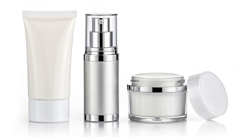 popular skincare packaging types like airless pumps, jars, and tubes