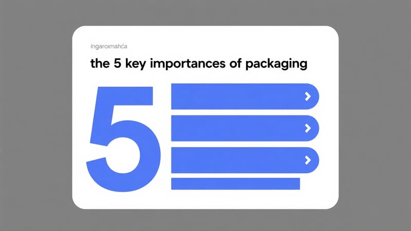 infographic showing the 5 key importances of packaging
