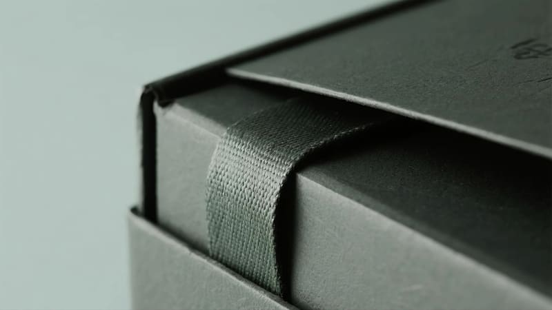 close-up details of high-quality packaging construction and materials