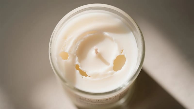 common soy candle making mistakes like frosting, tunneling, and sinkholes