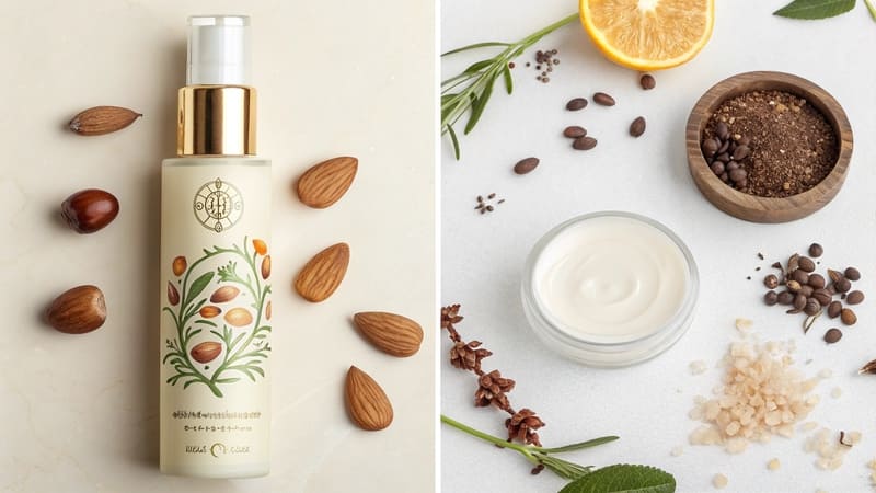comparing an expensive skincare product with a more affordable one, highlighting potential differences