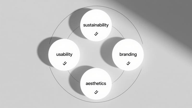 diagram highlighting 4 key considerations in packaging design
