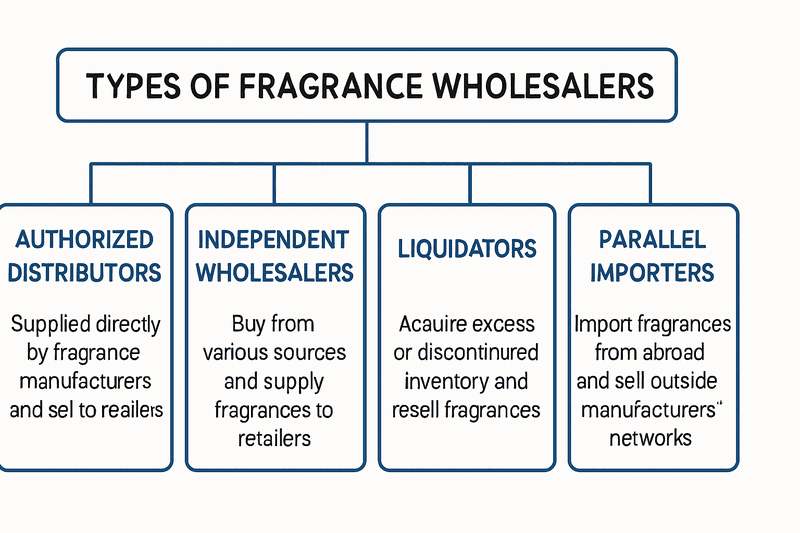 diagram illustrating different types of fragrance wholesalers