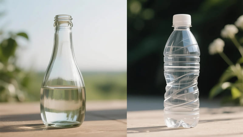 comparison of glass and plastic bottles highlighting advantages of glass