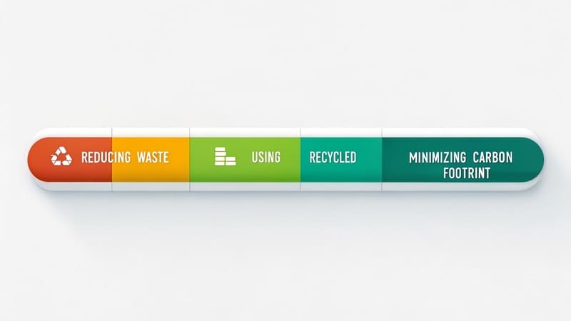 graphic showing a progress bar or journey towards sustainable packaging