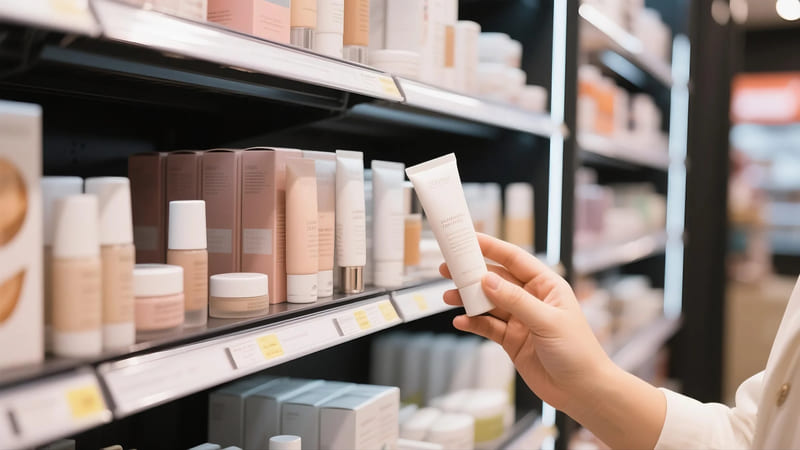 impactful cosmetic packaging on retail shelves attracting consumers