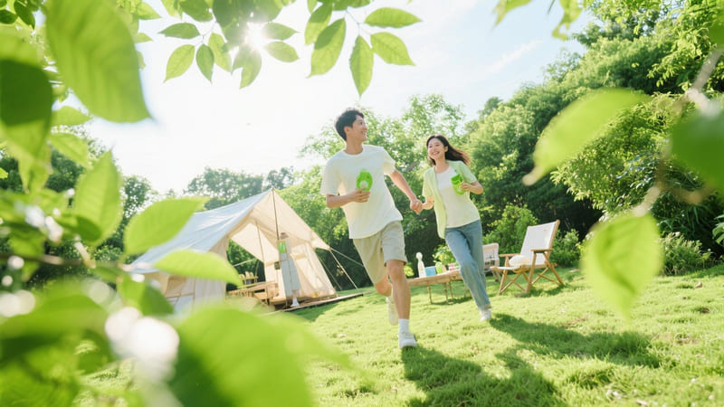 people enjoying eco-friendly products and a healthy environment