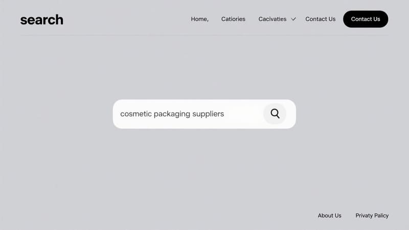 search bar with effective keywords for finding cosmetic packaging suppliers