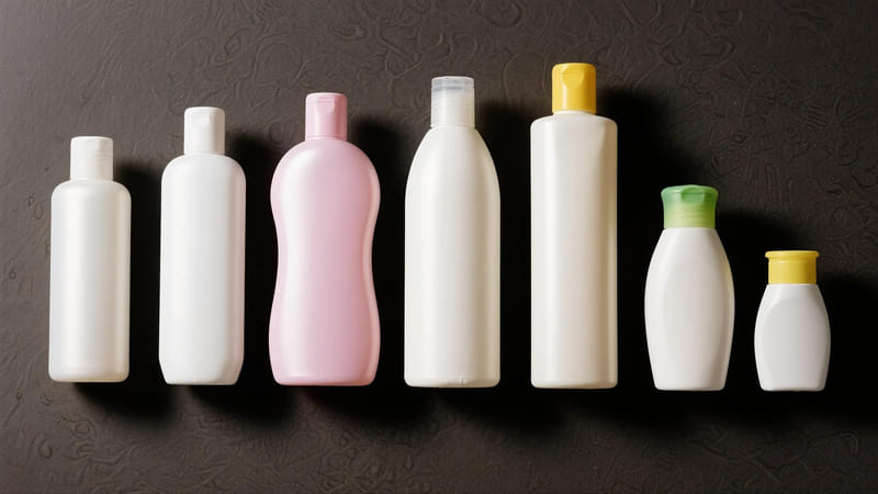 shampoo bottles in various common sizes