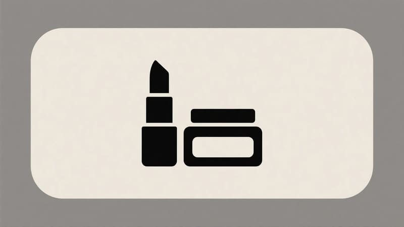 simple icon or image representing a cosmetic product like a lipstick or cream jar