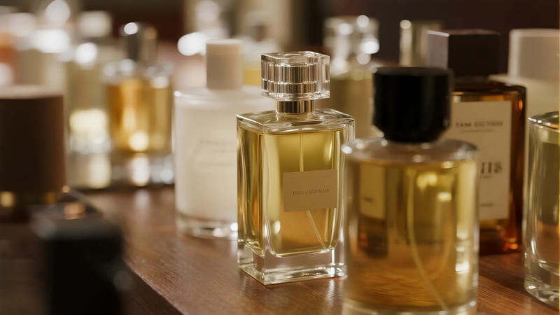 various perfume bottle sizes lined up for comparison