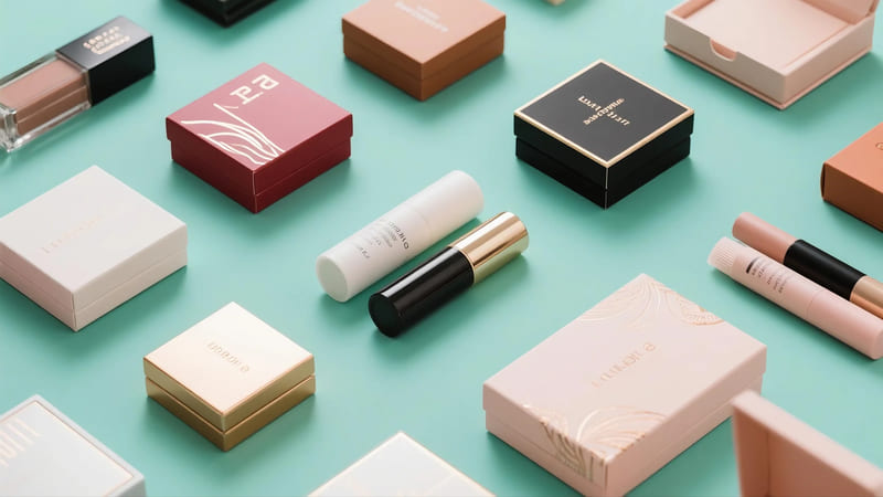 various types of cosmetic boxes for different products