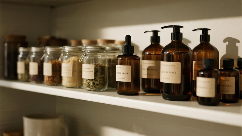 a well-organized herbalist's storage area