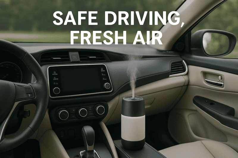 A car diffuser plugged into a car's air vent