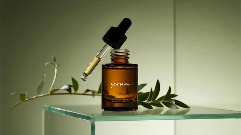 classic amber glass dropper bottle for serum