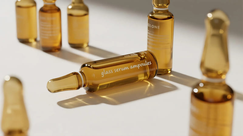 glass serum ampoules for single-dose treatments
