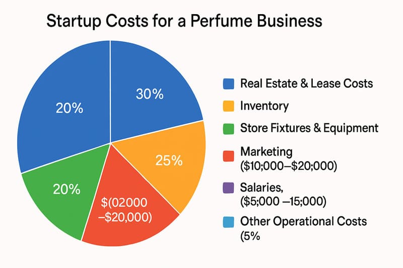 chart or graphic breaking down the startup costs for a perfume business