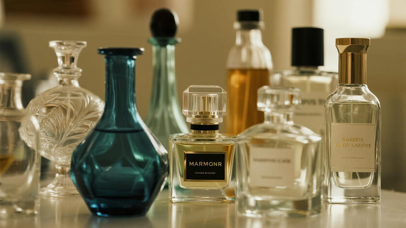 various shapes and designs of the main glass perfume bottle