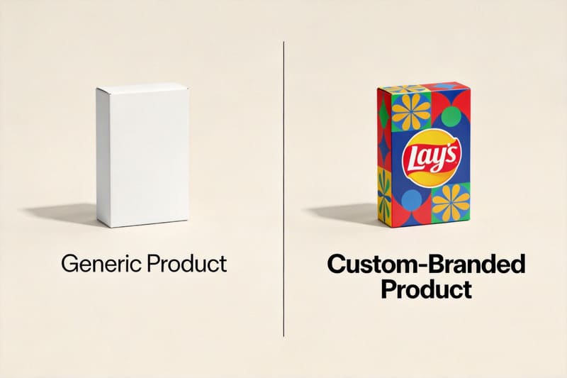 A generic product versus a unique, custom-branded product
