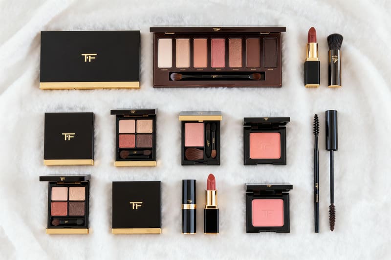 A beautiful, cohesive makeup set with multiple components perfectly arranged